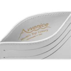 Avvenice - Premium Leather Credit Card Holder - White - Handmade in Italy - Exclusive Luxury Collection - Avvenice