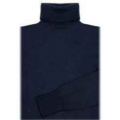 Avvenice - Theria - Woman Loro Piana Cashmere Turtleneck Sweater - Blue - Knitwear - Luxury Exclusive Collection - Avvenice