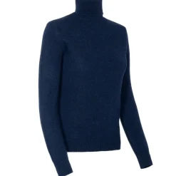 Avvenice - Theria - Woman Loro Piana Cashmere Turtleneck Sweater - Blue - Knitwear - Luxury Exclusive Collection - Avvenice