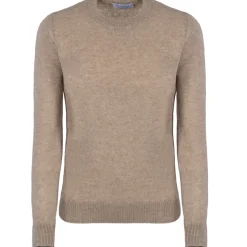 Avvenice - Theria - Woman Loro Piana Cashmere Crew Neck Sweater - Tundra - Knitwear - Luxury Exclusive Collection - Avvenice
