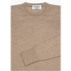 Avvenice - Theria - Woman Loro Piana Cashmere Crew Neck Sweater - Tundra - Knitwear - Luxury Exclusive Collection - Avvenice