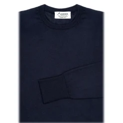 Avvenice - Theria - Woman Loro Piana Cashmere Crew Neck Sweater - Blue - Knitwear - Luxury Exclusive Collection - Avvenice