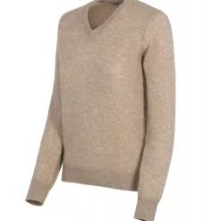 Avvenice - Theria - Woman Loro Piana Cashmere V-Neck Sweater - Tundra - Knitwear - Luxury Exclusive Collection - Avvenice