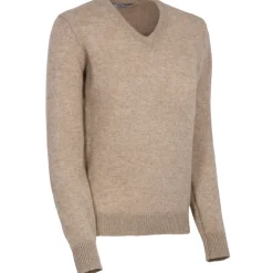 Avvenice - Theria - Woman Loro Piana Cashmere V-Neck Sweater - Tundra - Knitwear - Luxury Exclusive Collection - Avvenice