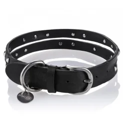 B Wilde Collection - Set Cairo - Onyx - Collar & Leash - Cairo Collection - Leather Collar - High Quality Luxury - Avvenice