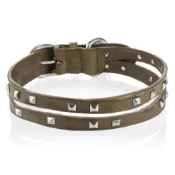 B Wilde Collection - Set Cairo - Clay - Collar & Leash - Cairo Collection - Leather Collar - High Quality Luxury - Avvenice