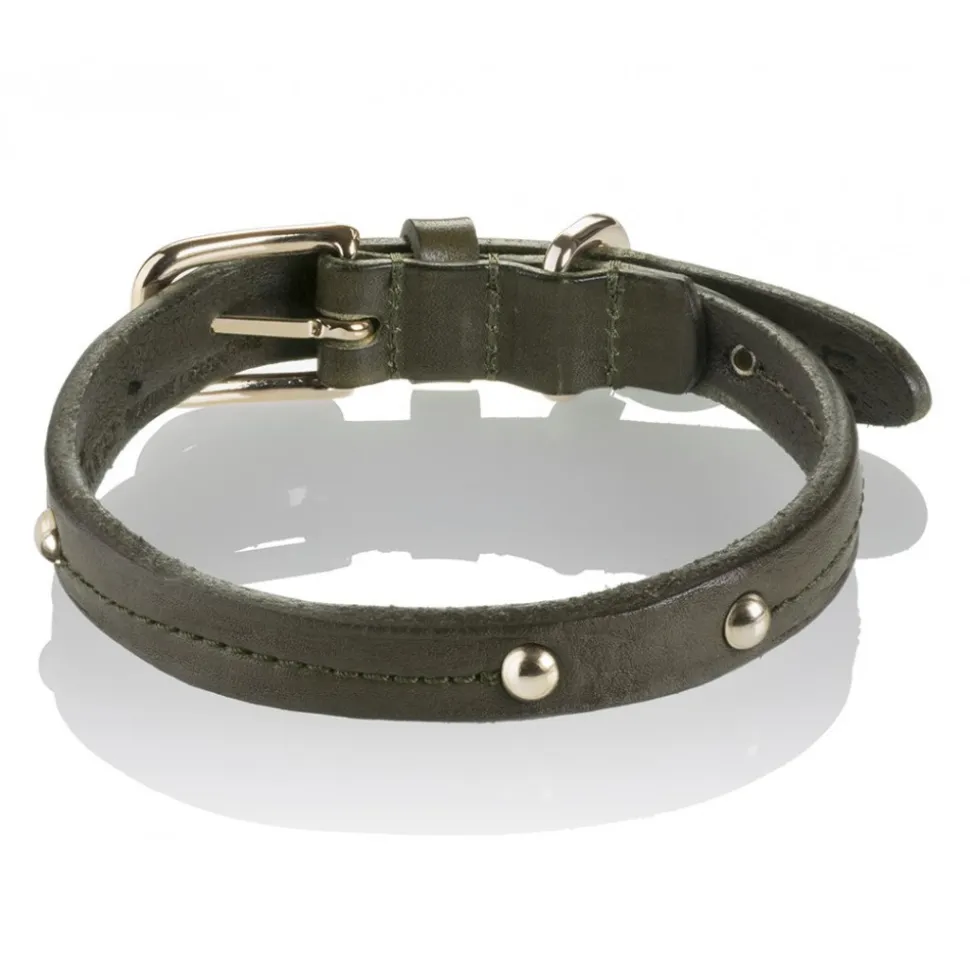 B Wilde Collection - Set Milo - Olive - Collar & Leash - Milo Collection - Leather Collar - High Quality Luxury - Avvenice