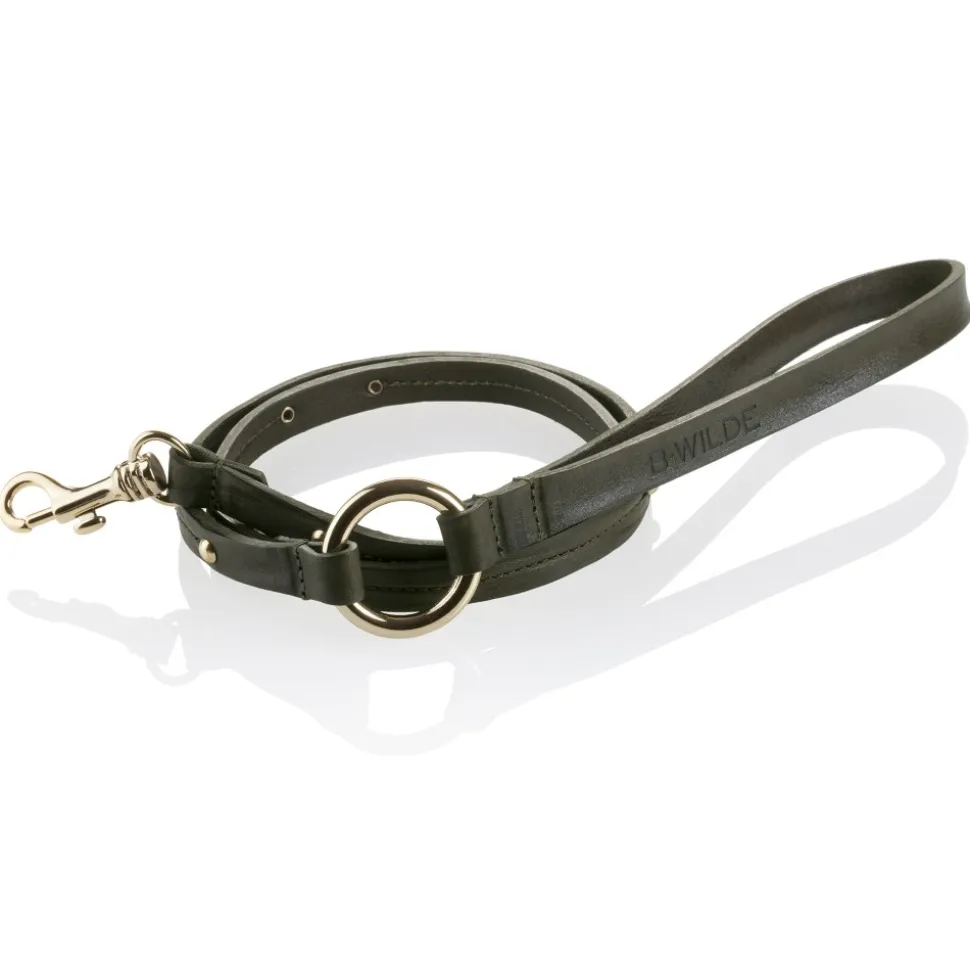 B Wilde Collection - Set Milo - Olive - Collar & Leash - Milo Collection - Leather Collar - High Quality Luxury - Avvenice