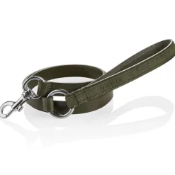 B Wilde Collection - Set Tango - Olive - Collar & Leash - Tango Collection - Leather Collar - High Quality Luxury - Avvenice