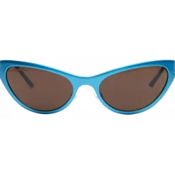 Balenciaga - Aluminum Cat Sunglasses - Turquoise - Sunglasses - Balenciaga Eyewear - Avvenice