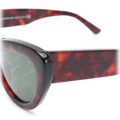 Balenciaga - Cat Eye Havana Sunglasses in Acetate with Logos  - Sunglasses - Balenciaga Eyewear - Avvenice