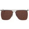 Balenciaga - Curve Navigator Sunglasses - Silver Brown - Sunglasses - Balenciaga Eyewear - Avvenice
