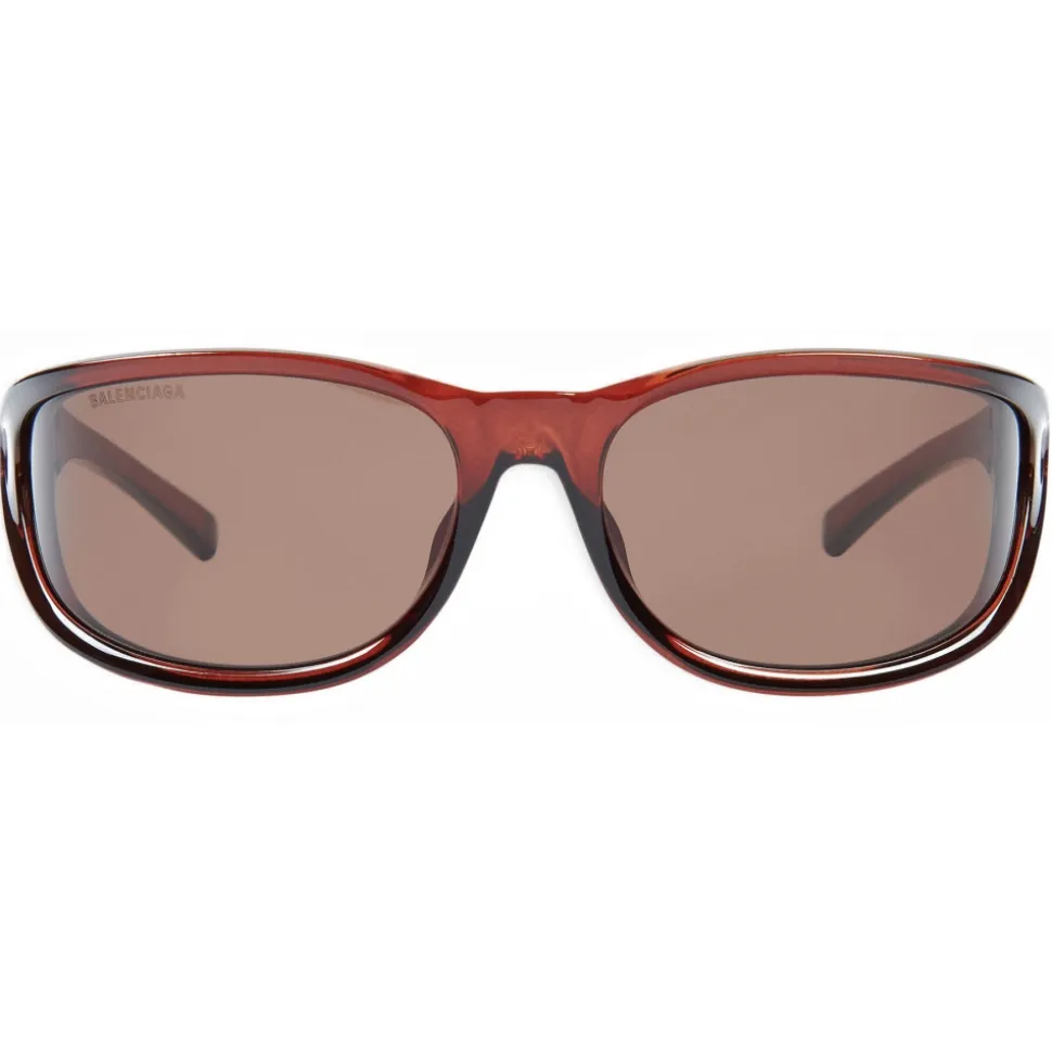 Balenciaga - Fast Rectangle Sunglasses - Brown - Sunglasses - Balenciaga Eyewear - Avvenice