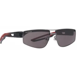 Balenciaga - Hybrid Rectangle Sunglasses - Black Red - Sunglasses - Balenciaga Eyewear - Avvenice
