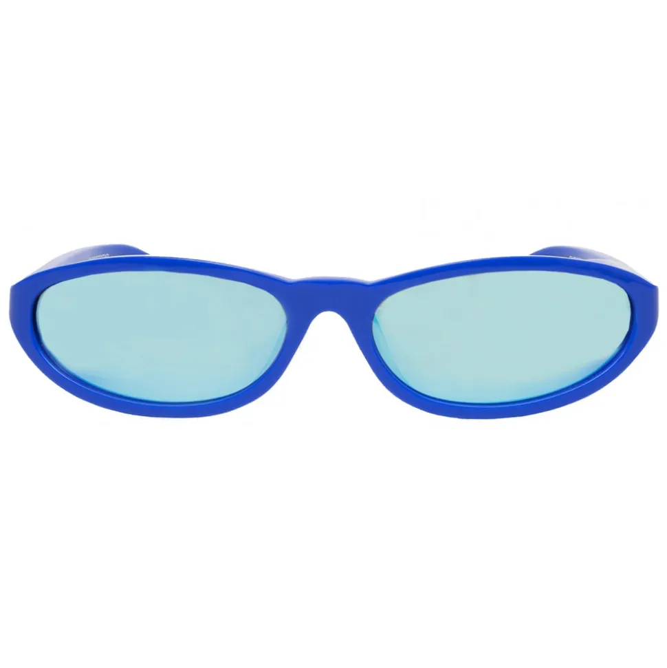 Balenciaga - Neo Round Sunglasses in Bright Blue Acetate with Bright Blue Lenses - Sunglasses - Balenciaga Eyewear - Avvenice