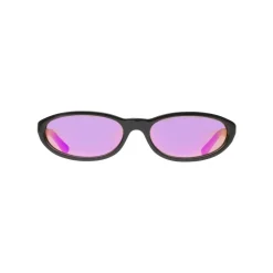 Balenciaga - Neo Round Sunglasses in Black Acetate with Purple Lenses - Sunglasses - Balenciaga Eyewear - Avvenice