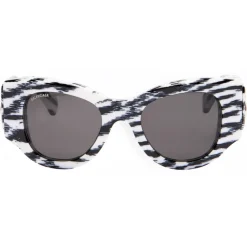 Balenciaga - Paris Cat Sunglasses - Zebra White - Sunglasses - Balenciaga Eyewear - Avvenice