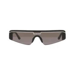 Balenciaga - Ski Rectangle Sunglasses in Black Acetate with Black Lenses - Sunglasses - Balenciaga Eyewear - Avvenice
