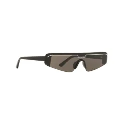 Balenciaga - Ski Rectangle Sunglasses in Black Acetate with Black Lenses - Sunglasses - Balenciaga Eyewear - Avvenice