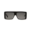 Balenciaga - Thick Square Acetate Gray Dark Sunglasses with Gray Lenses - Sunglasses - Balenciaga Eyewear - Avvenice