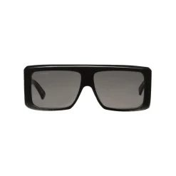 Balenciaga - Thick Square Acetate Gray Dark Sunglasses with Gray Lenses - Sunglasses - Balenciaga Eyewear - Avvenice