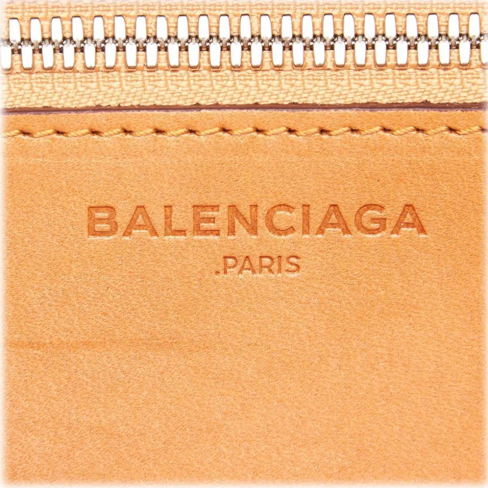 Balenciaga Vintage - Bistrot Panier Tote Bag - Brown Beige - Leather and Straw Handbag - Luxury High Quality - Avvenice