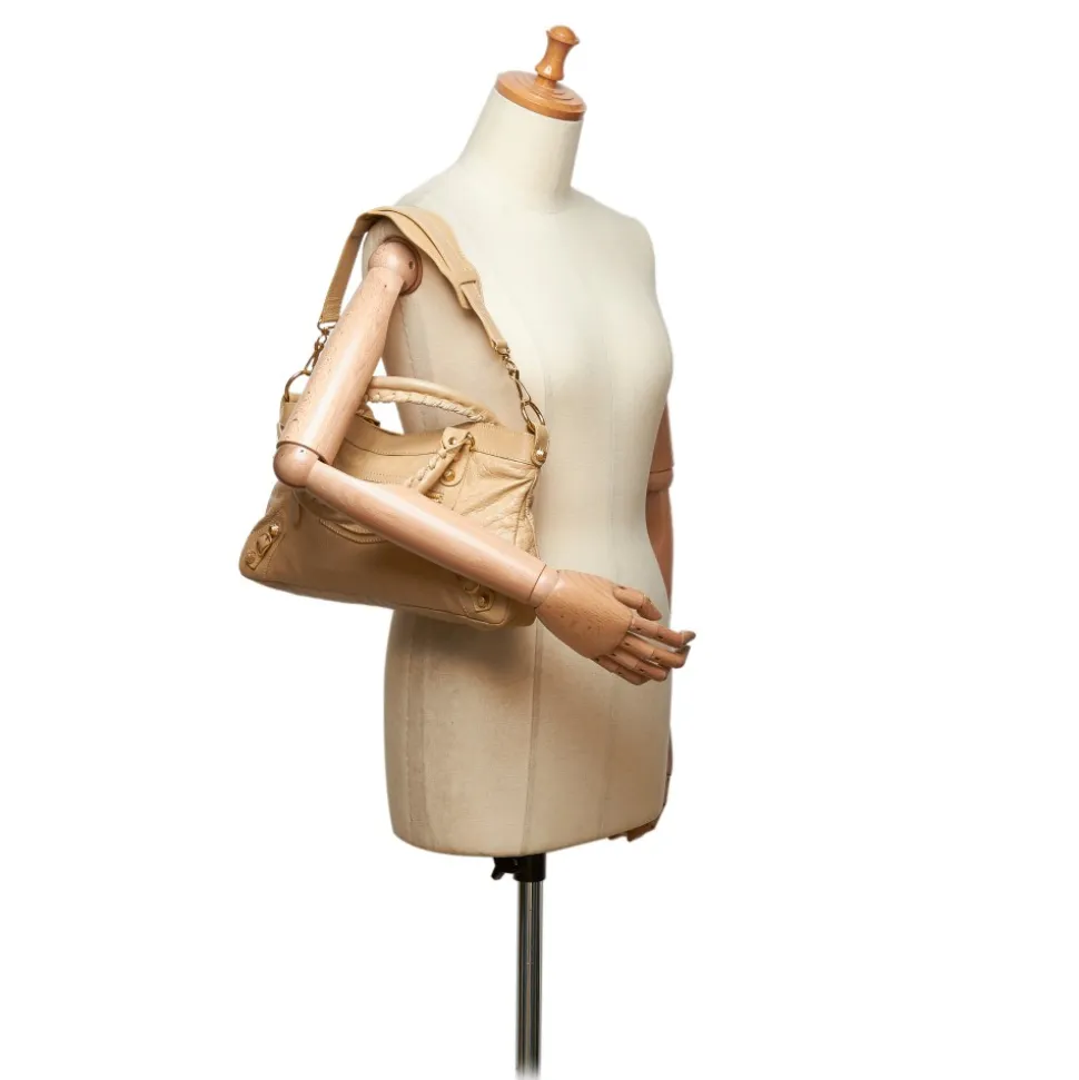 Balenciaga Vintage - Leather Motocross Giant City Bag - Brown Beige - Leather Handbag - Luxury High Quality - Avvenice