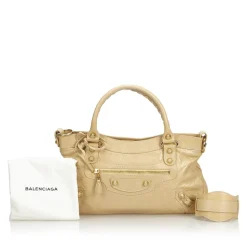 Balenciaga Vintage - Leather Motocross Giant City Bag - Brown Beige - Leather Handbag - Luxury High Quality - Avvenice