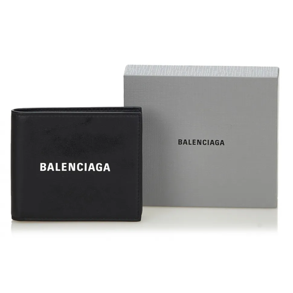 Balenciaga Vintage - Leather Everyday Square Wallet - Black - Leather Wallet - Luxury High Quality - Avvenice