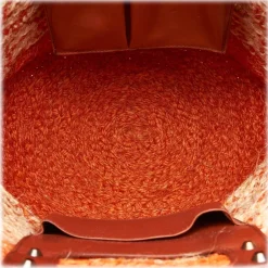 Balenciaga Vintage - Motocross Classic Panier Basket Bag - Orange White - Leather and Straw Handbag - Luxury High Quality - Avvenice