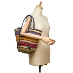 Balenciaga Vintage - Motocross Classic Panier Basket Bag - Brown Beige - Leather and Straw Handbag - Luxury High Quality - Avvenice