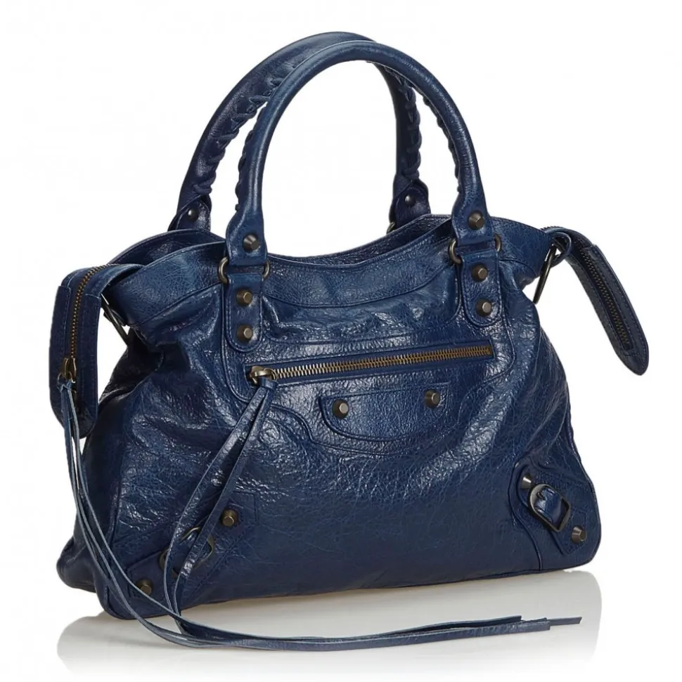 Balenciaga Vintage - Motocross Classic First Bag - Blue Navy - Leather Handbag - Luxury High Quality - Avvenice