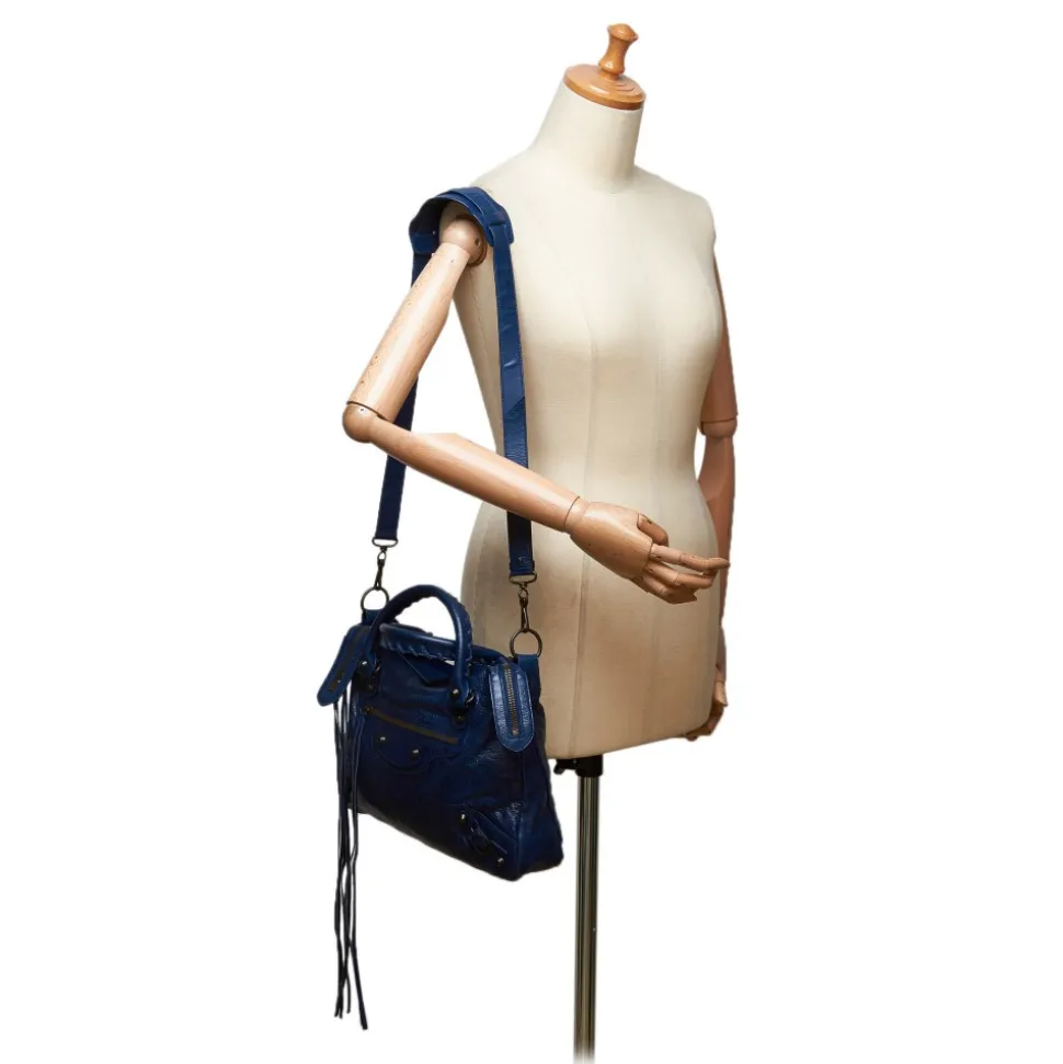 Balenciaga Vintage - Motocross Classic First Bag - Blue Navy - Leather Handbag - Luxury High Quality - Avvenice