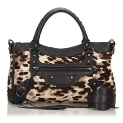 Balenciaga Vintage - Motocross Pony Hair Classic City Bag - Brown - Pony Hair and Leather Handbag - Luxury High Quality - Avvenice