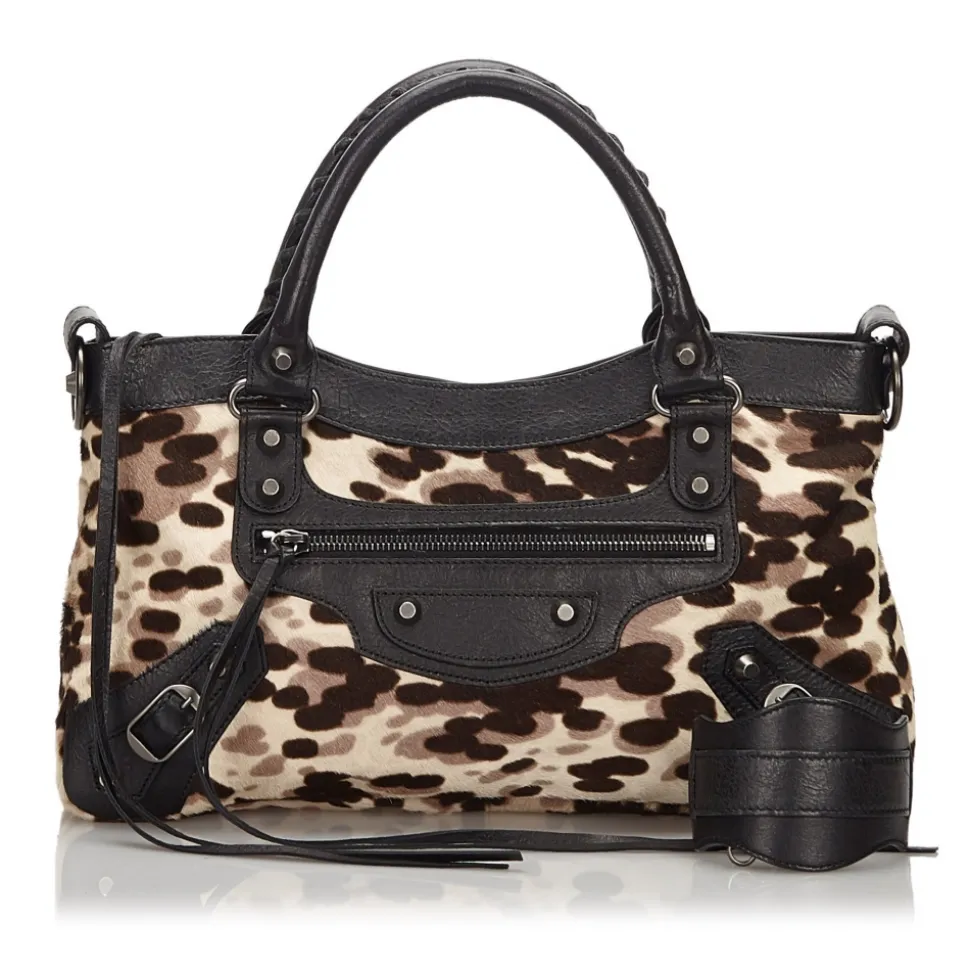 Balenciaga Vintage - Motocross Pony Hair Classic City Bag - Brown - Pony Hair and Leather Handbag - Luxury High Quality - Avvenice