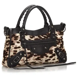 Balenciaga Vintage - Motocross Pony Hair Classic City Bag - Brown - Pony Hair and Leather Handbag - Luxury High Quality - Avvenice