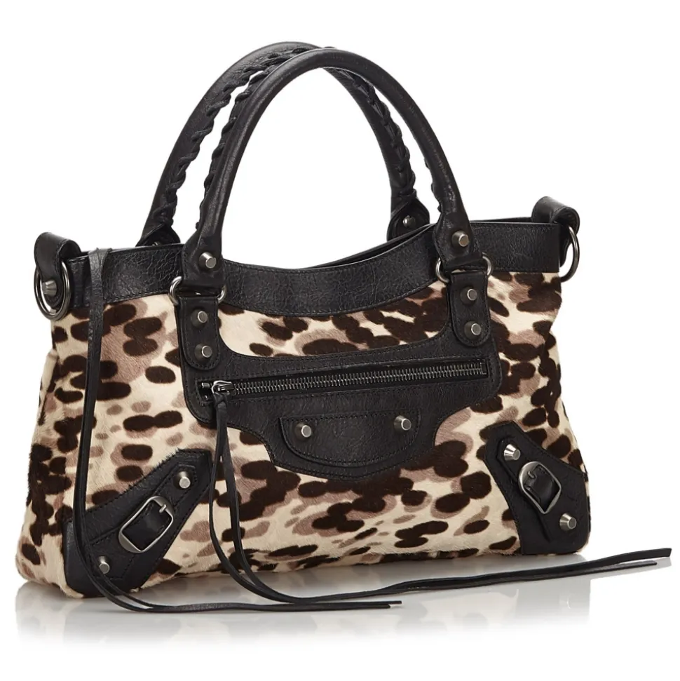 Balenciaga Vintage - Motocross Pony Hair Classic City Bag - Brown - Pony Hair and Leather Handbag - Luxury High Quality - Avvenice