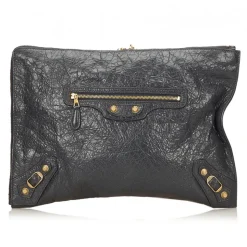 Balenciaga Vintage - Motocross Giant Clutch Arena Bag - Grey - Leather Handbag - Luxury High Quality - Avvenice