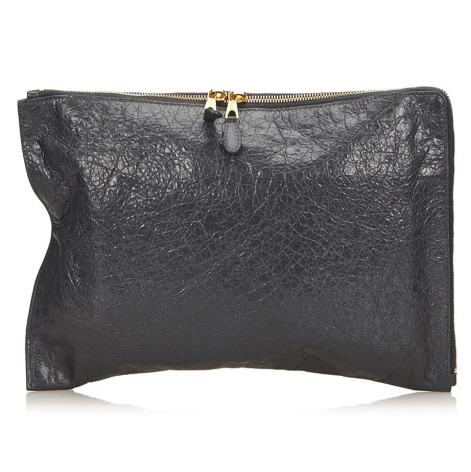 Balenciaga Vintage - Motocross Giant Clutch Arena Bag - Grey - Leather Handbag - Luxury High Quality - Avvenice