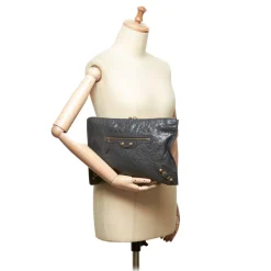 Balenciaga Vintage - Motocross Giant Clutch Arena Bag - Grey - Leather Handbag - Luxury High Quality - Avvenice