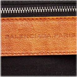 Balenciaga Vintage - Nylon Travel Bag - Brown Beige - Leather and Canvas Handbag - Luxury High Quality - Avvenice