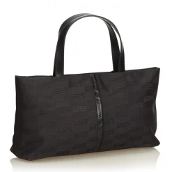 Balenciaga Vintage - Nylon Tote Bag - Black - Leather and Canvas Handbag - Luxury High Quality - Avvenice