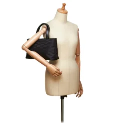 Balenciaga Vintage - Nylon Tote Bag - Black - Leather and Canvas Handbag - Luxury High Quality - Avvenice