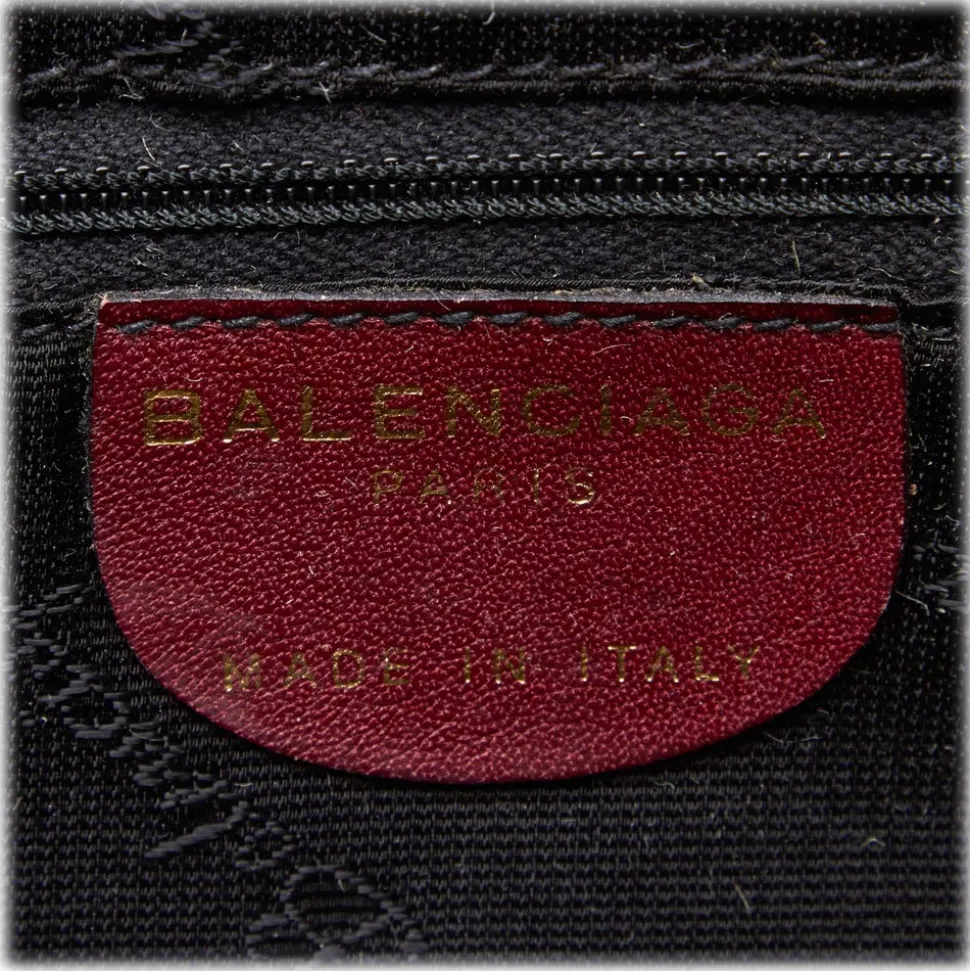 Balenciaga Vintage - Printed Jacquard Chain Bag - Red Bordeaux - Leather and Canvas Handbag - Luxury High Quality - Avvenice