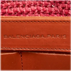Balenciaga Vintage - Raffia Motocross Classic Bag - Brown Red - Leather and Straw Handbag - Luxury High Quality - Avvenice