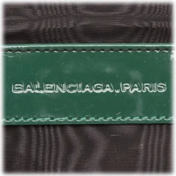 Balenciaga Vintage - Satin Clutch Bag - Green - Fabric and Patent Leather Clutch Bag - Luxury High Quality - Avvenice