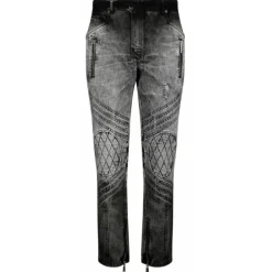 Balmain - Biker Jeans - Dark Grey - Balmain Exclusive Luxury Collection - Avvenice
