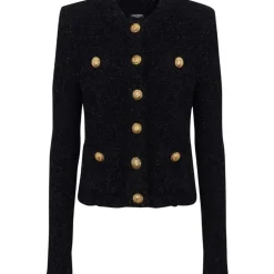 Balmain - Buttoned Maze Tweed Jacket - Black - Balmain Exclusive Luxury Collection - Avvenice