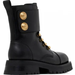 Balmain - Calf Leather Ranger Army Ankle Boots - Black - Balmain Exclusive Luxury Collection - Avvenice