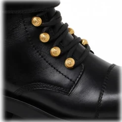 Balmain - Calf Leather Ranger Army Ankle Boots - Black - Balmain Exclusive Luxury Collection - Avvenice